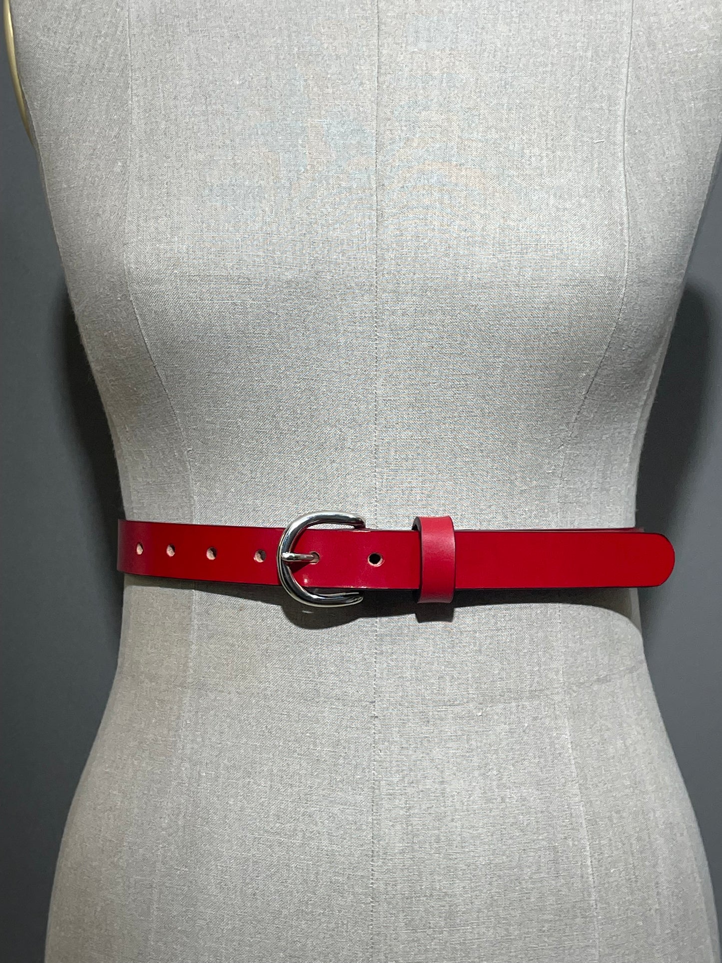 Ladies 25mm Red English Bridle Leather Belt