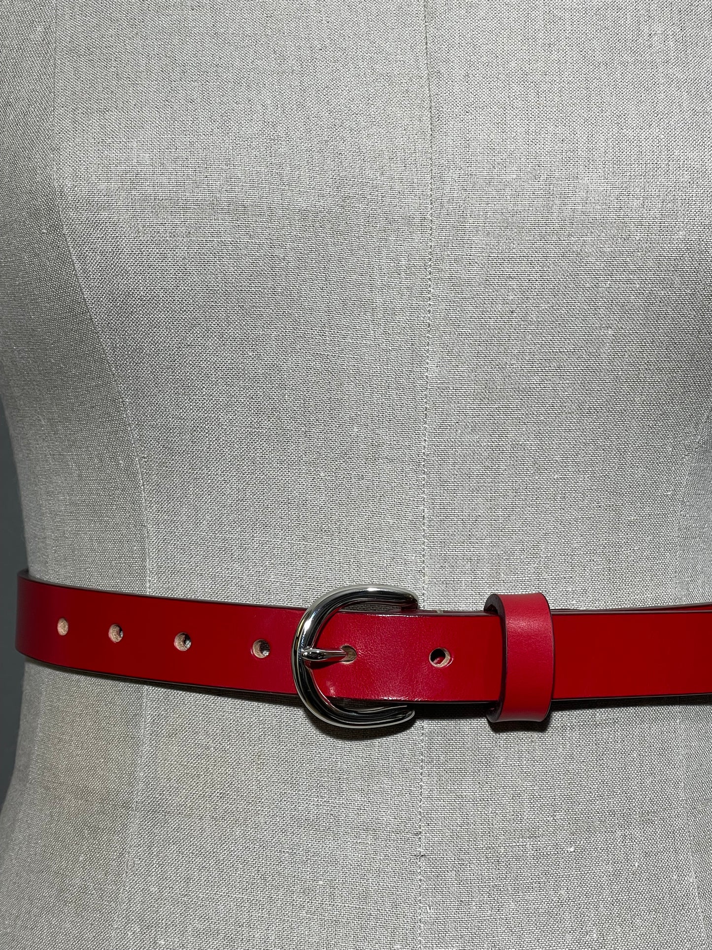 Ladies 25mm Red English Bridle Leather Belt