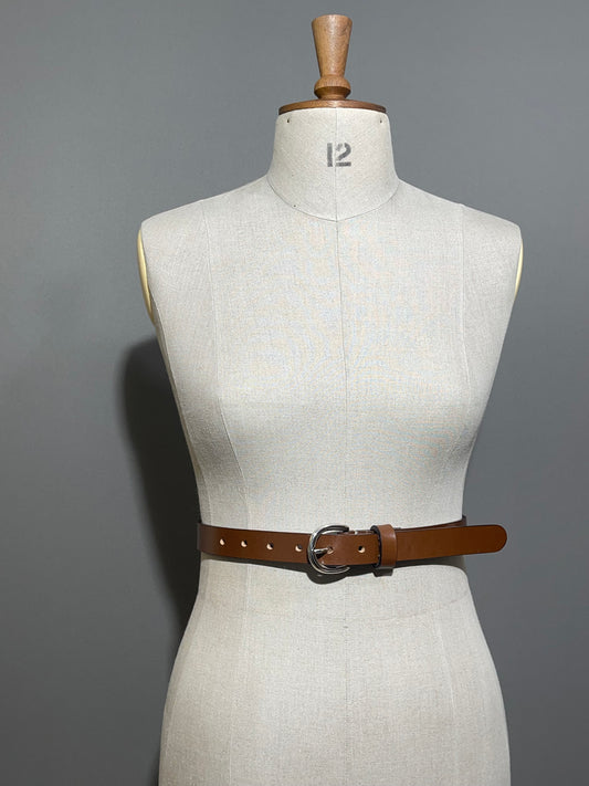 Ladies 25mm Brown English Bridle Leather Belt