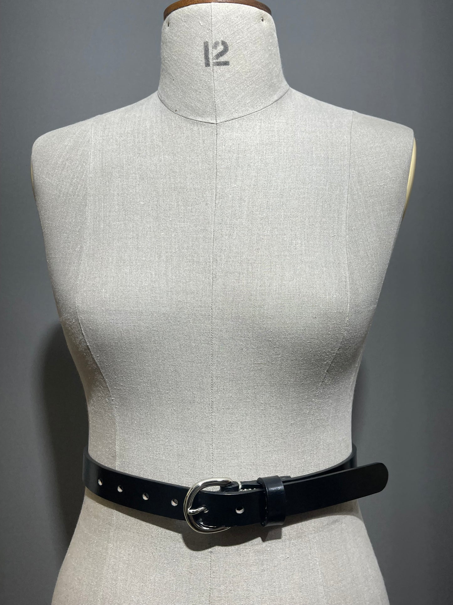 Ladies 25mm Black English Bridle Leather Belt
