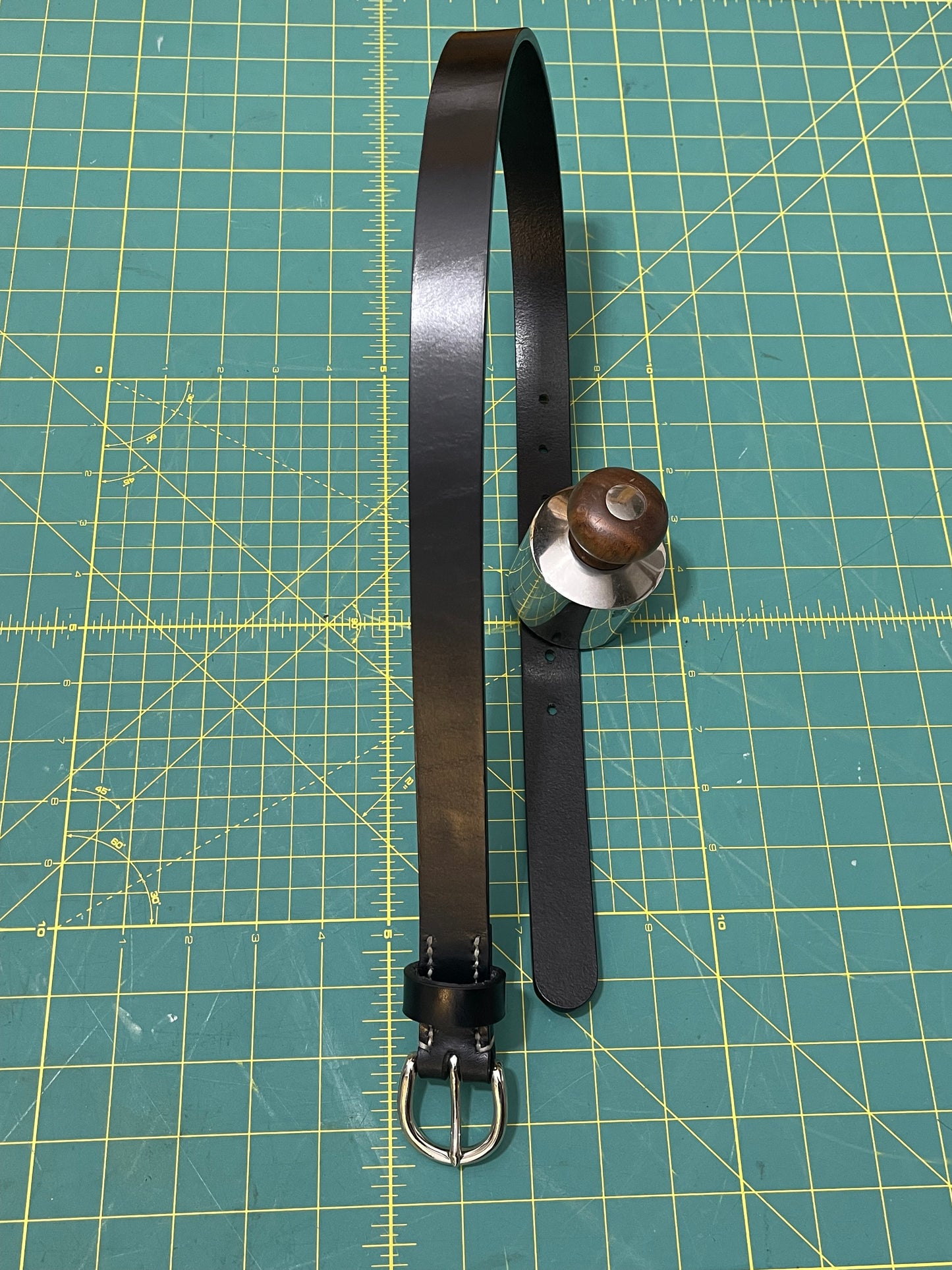 Ladies 25mm Black English Bridle Leather Belt
