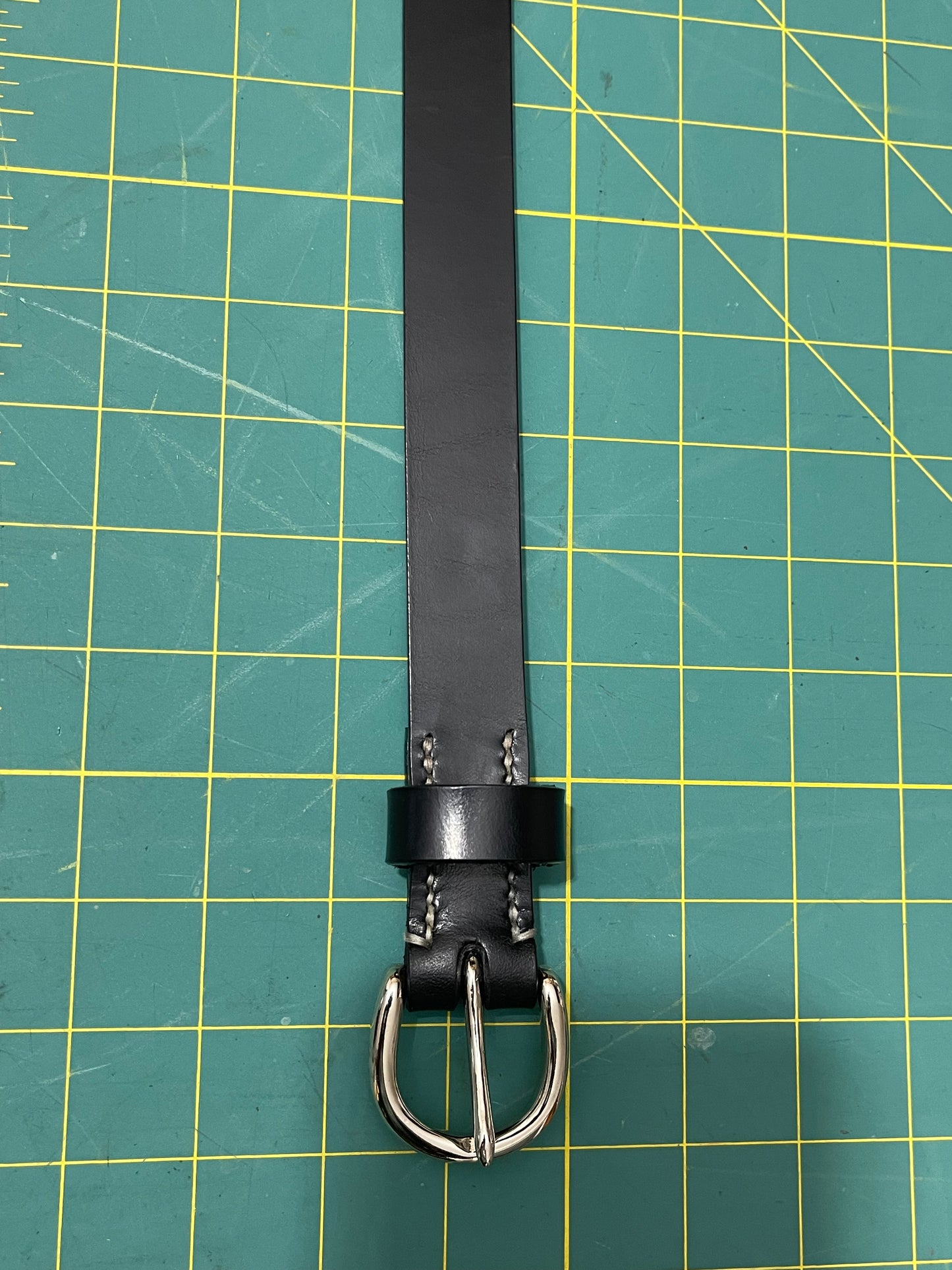 Ladies 25mm Black English Bridle Leather Belt